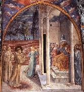GOZZOLI, Benozzo Scenes from the Life of St Francis (Scene 10, north wall) dry oil painting artist